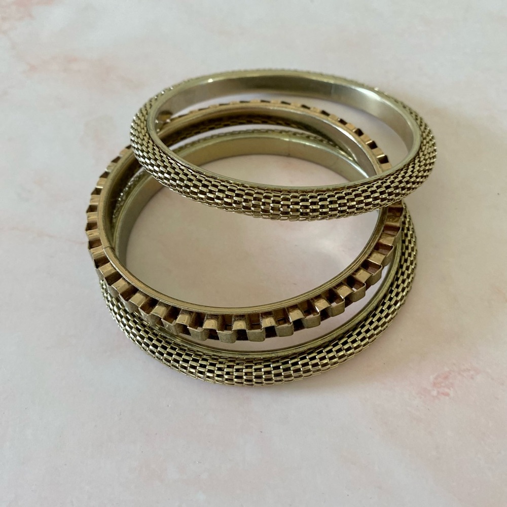 Set of 3 Gold Bangle Bracelets